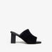 Haadana Fur Detailed Slip-On Sandals with Block Heels-Women%27s Heel Sandals-thumbnailMobile-0