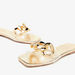 Haadana Metallic Chain Accented Slip-On Slide Sandals-Women%27s Flat Sandals-thumbnailMobile-4