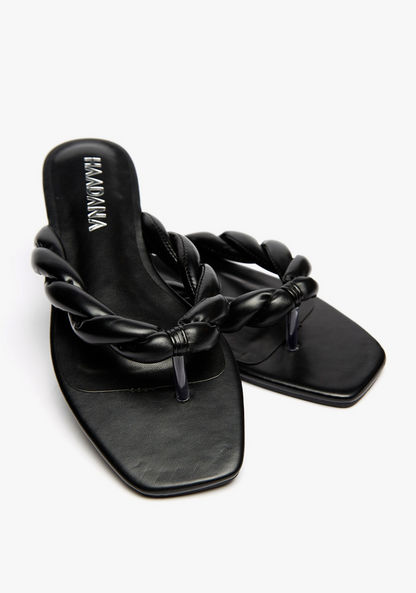 Haadana Textured Slip-On Thong Sandals-Women%27s Flat Sandals-image-3