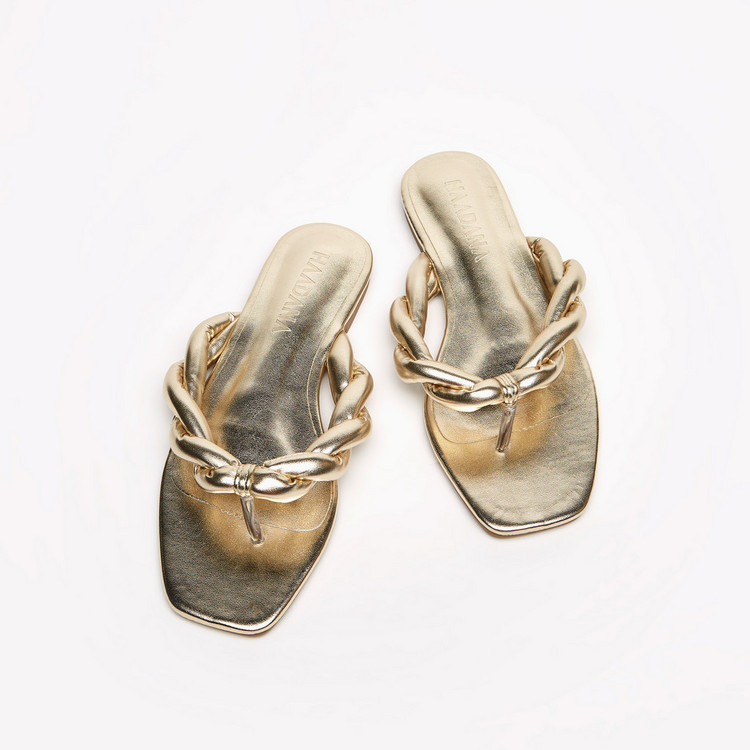 Haadana Textured Slip-On Flat Sandals