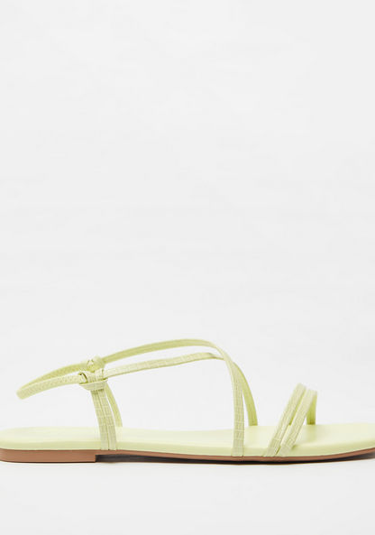Haadana Textured Slip-On Strap Sandals-Women%27s Flat Sandals-image-0