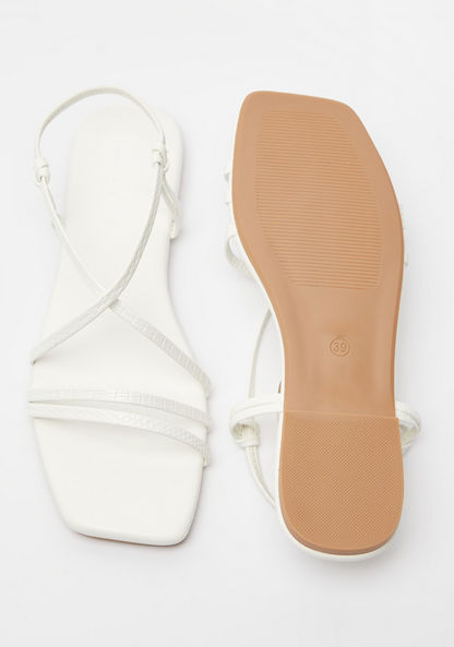 Haadana Textured Slip-On Strap Sandals-Women%27s Flat Sandals-image-4