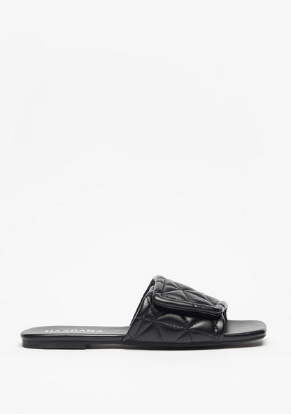 Haadana Quilted Slide Sandals-Women%27s Flat Sandals-image-1