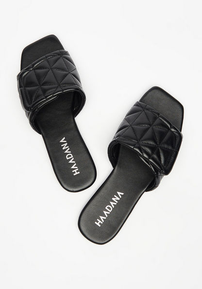Haadana Quilted Slide Sandals-Women%27s Flat Sandals-image-2