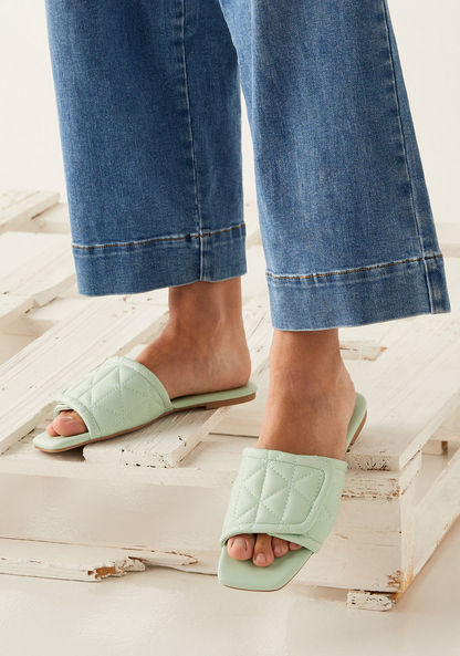 Haadana Quilted Slide Sandals-Women%27s Flat Sandals-image-0