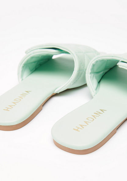 Haadana Quilted Slide Sandals-Women%27s Flat Sandals-image-3