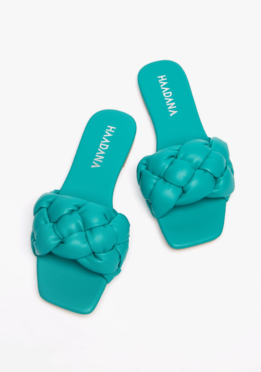 Haadana Textured Slide Sandals-Women%27s Flat Sandals-image-2