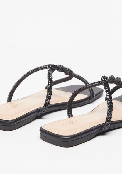 Celeste Women's Embellished Knotted Slip-On Sandals