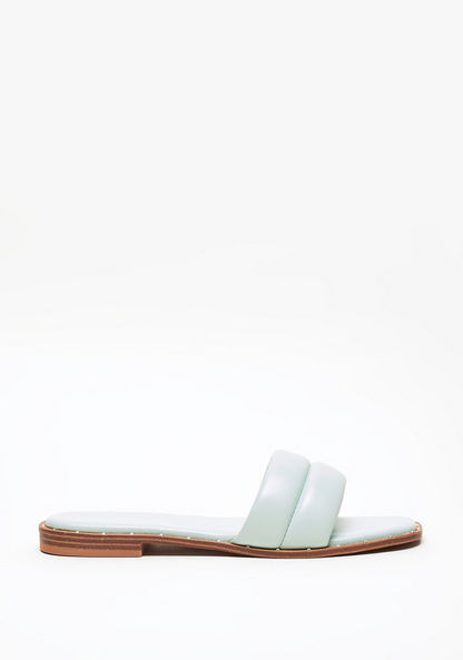 Celeste Women's Solid Slip-On Slide Sandals with Stud Detail-Women%27s Flat Sandals-image-0