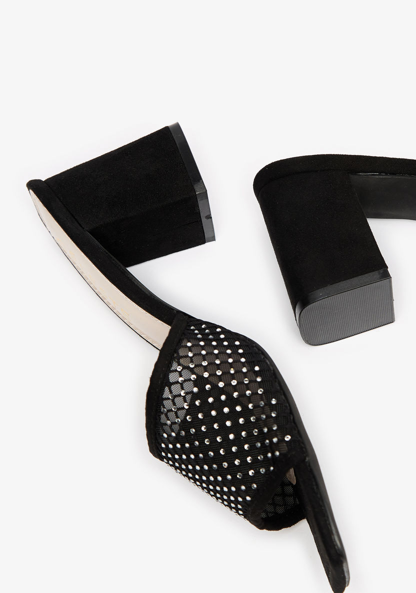 Celeste Women's Embellished Slip-On Block Heels Sandals-Women%27s Heel Sandals-image-3