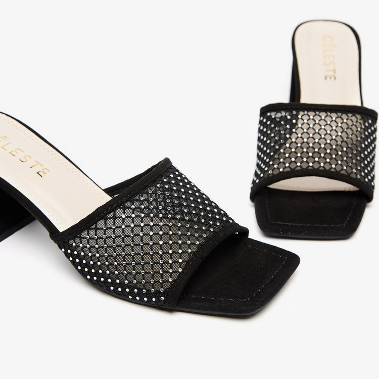 Celeste Women's Embellished Slip-On Block Heels Sandals