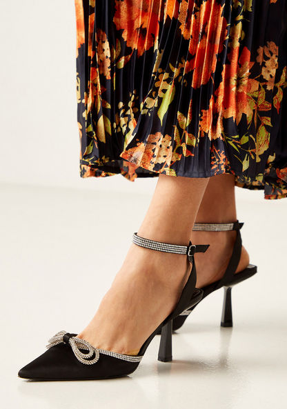 Celeste Women's Embellished Slingback Sandals with Stiletto Heels