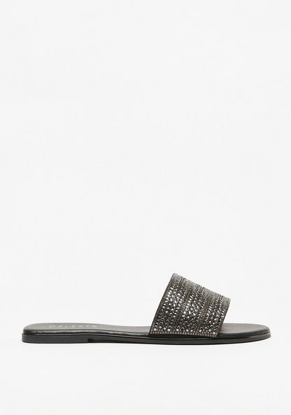 Celeste Women's Embellished Slip-On Slide Sandals-Women%27s Flat Sandals-image-0