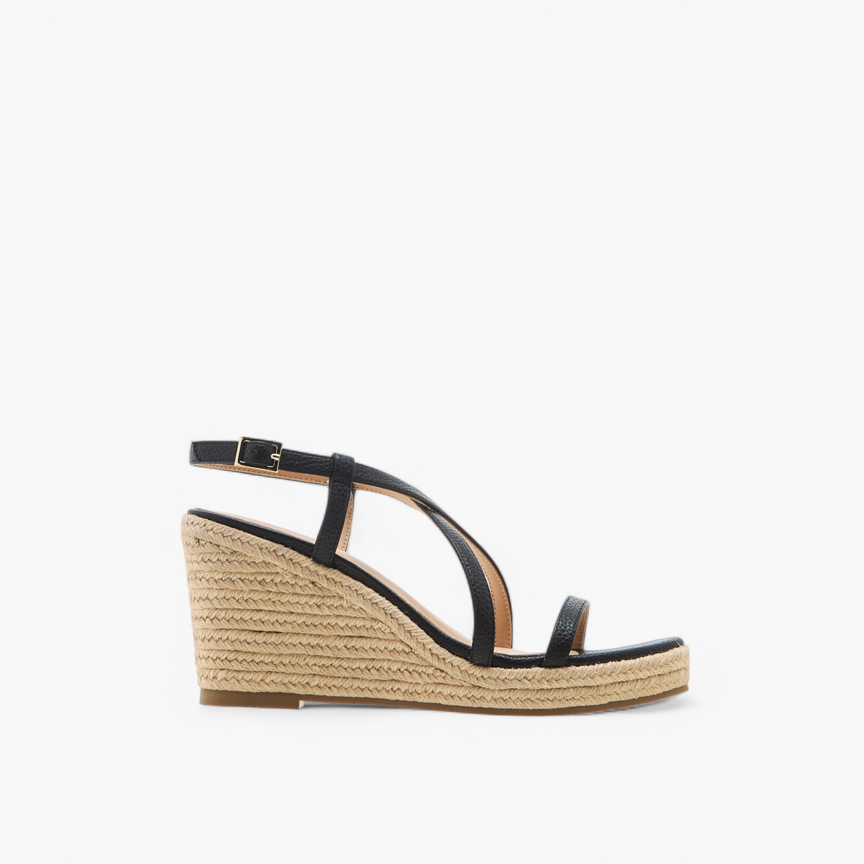 صندل بأحزمة متقاطعة بارزة الملمس وبكعب ويدج وإبزيم إغلاق من فلورا بيلا-women-shoes-sandals-heeled-image-3