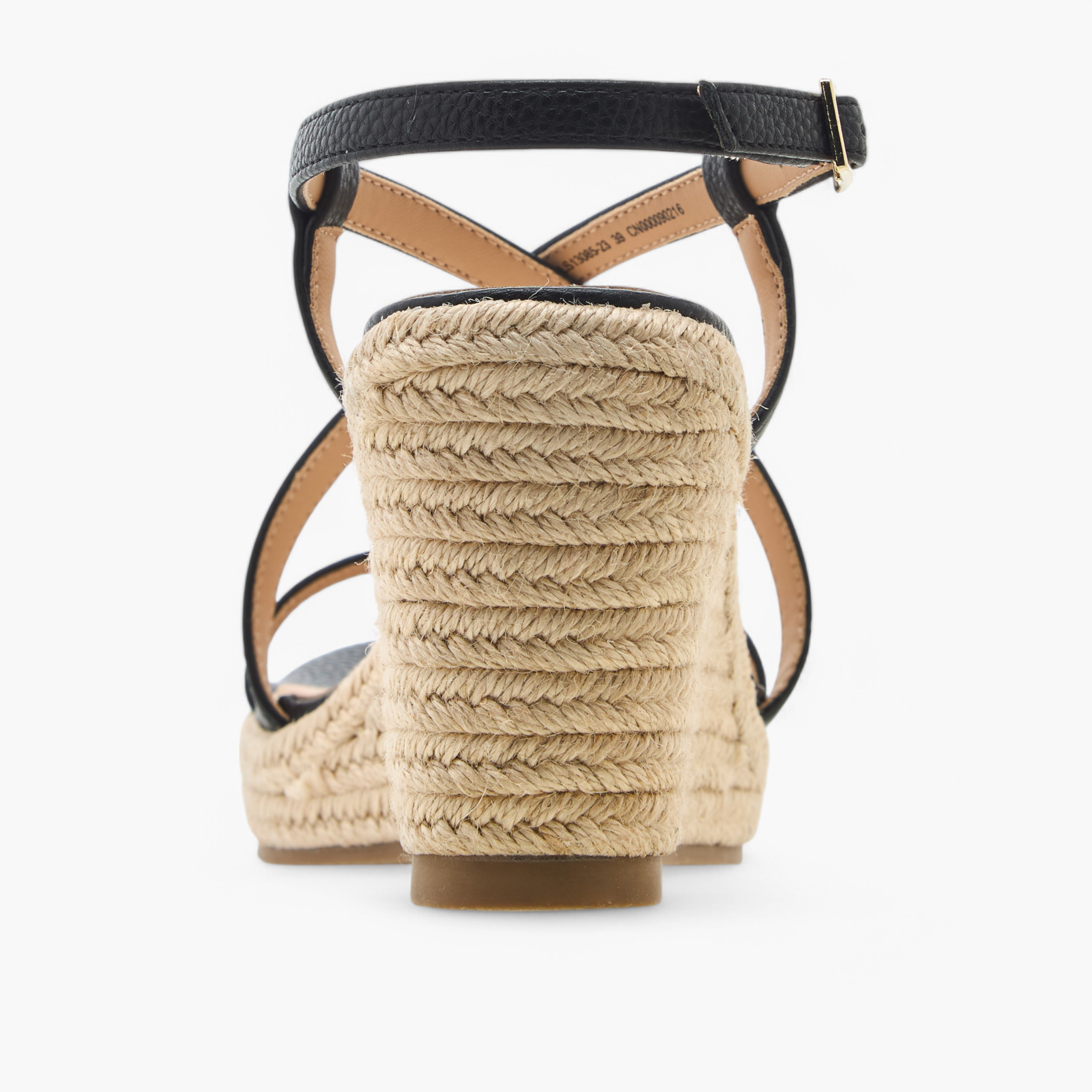 صندل بأحزمة متقاطعة بارزة الملمس وبكعب ويدج وإبزيم إغلاق من فلورا بيلا-women-shoes-sandals-heeled-image-5