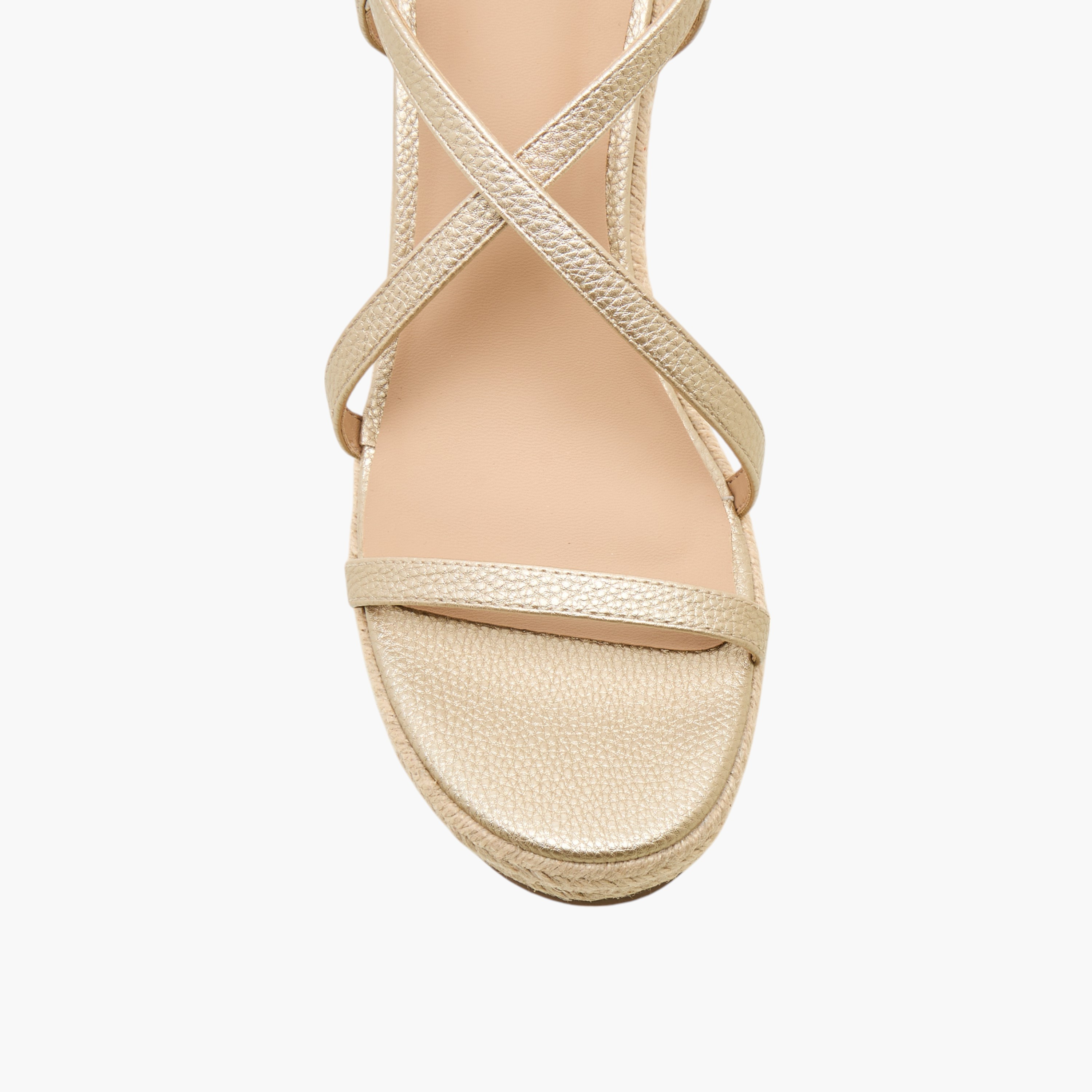 Flora Bella Textured Cross Strap Wedge Heel Sandals with Buckle Closure-women-shoes-sandals-heeled-image-4