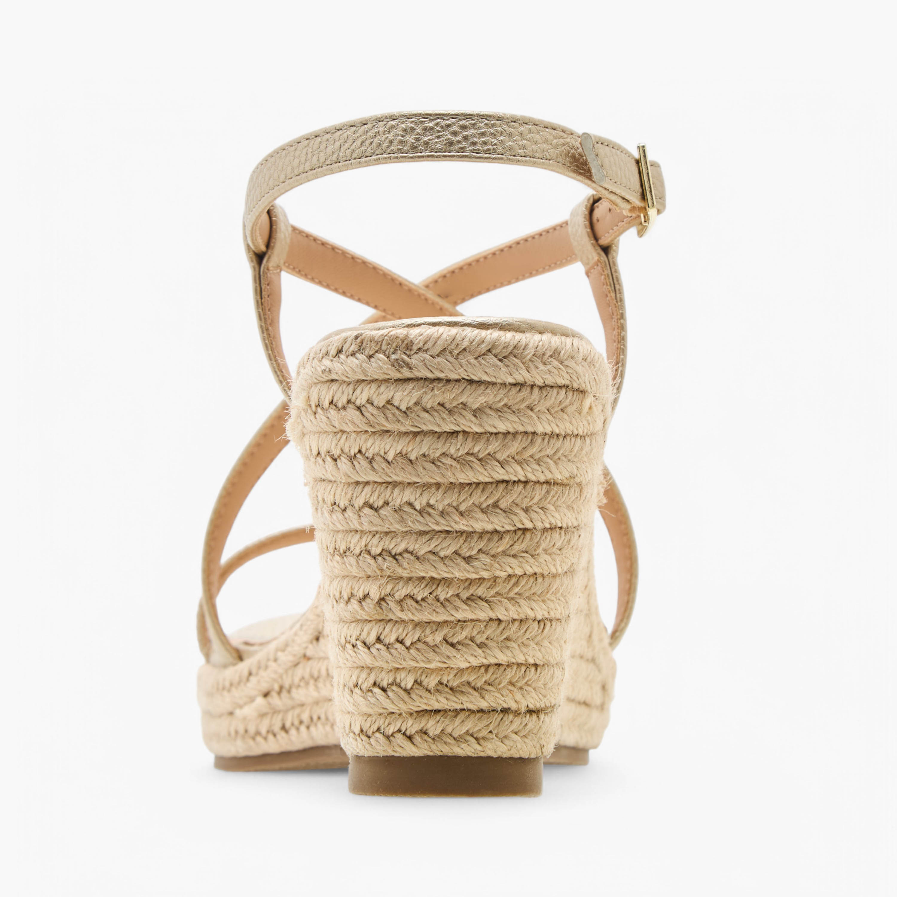 Flora Bella Textured Cross Strap Wedge Heel Sandals with Buckle Closure-women-shoes-sandals-heeled-image-5