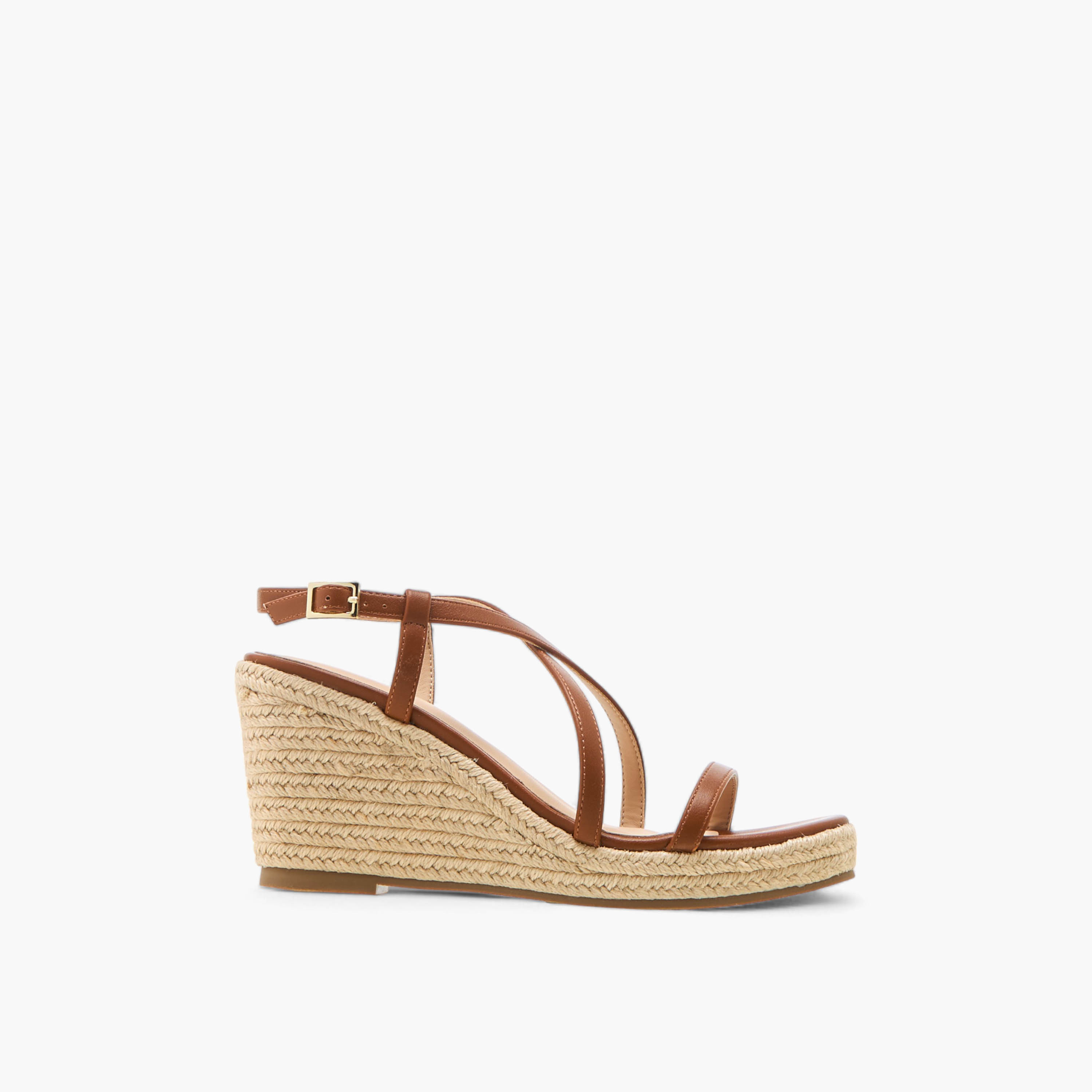 صندل بأحزمة متقاطعة بارزة الملمس وبكعب ويدج وإبزيم إغلاق من فلورا بيلا-women-shoes-sandals-heeled-image-3