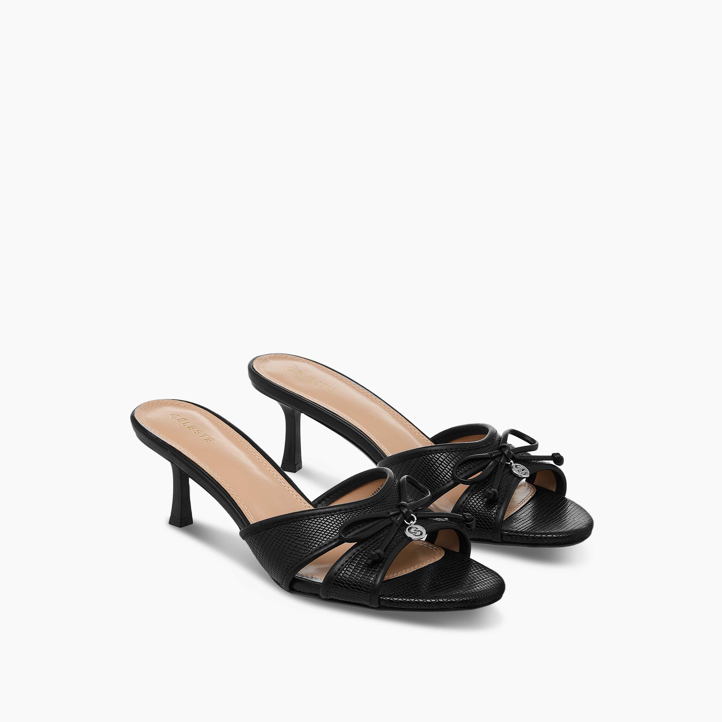 صندل بتفاصيل فيونكة سهل الارتداء مع كعب مدبب للنساء من سيليست-women-shoes-sandals-heeled-image-6