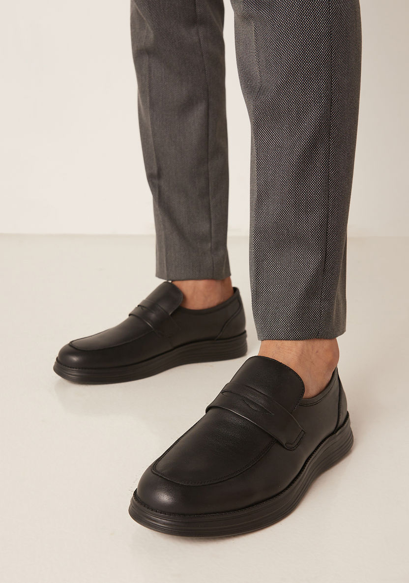 Le Confort Solid Slip-On Leather Loafers-Loafers-image-0