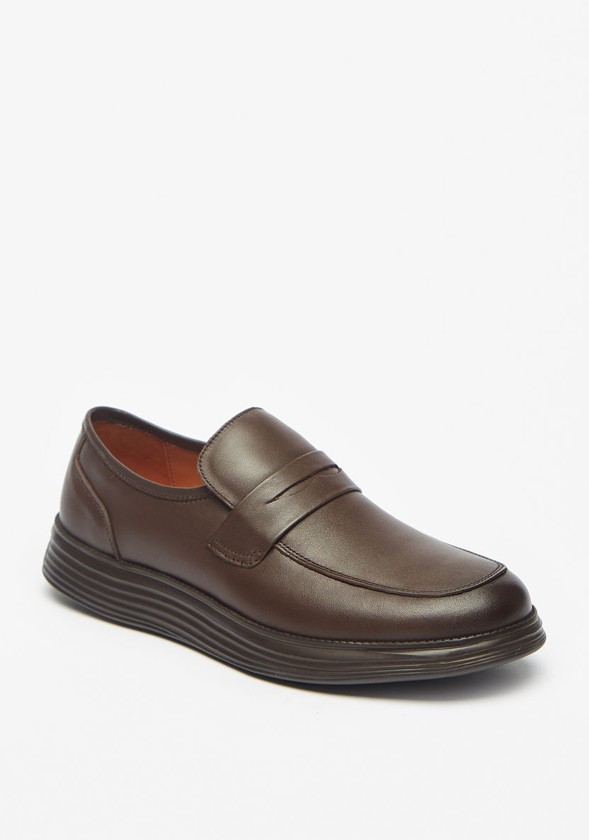 Le Confort Solid Slip-On Leather Loafers-Loafers-image-1