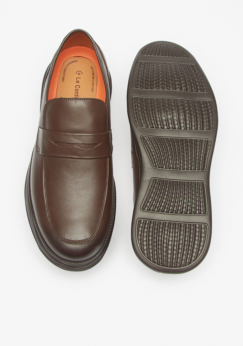 Le Confort Solid Slip-On Leather Loafers-Loafers-image-4