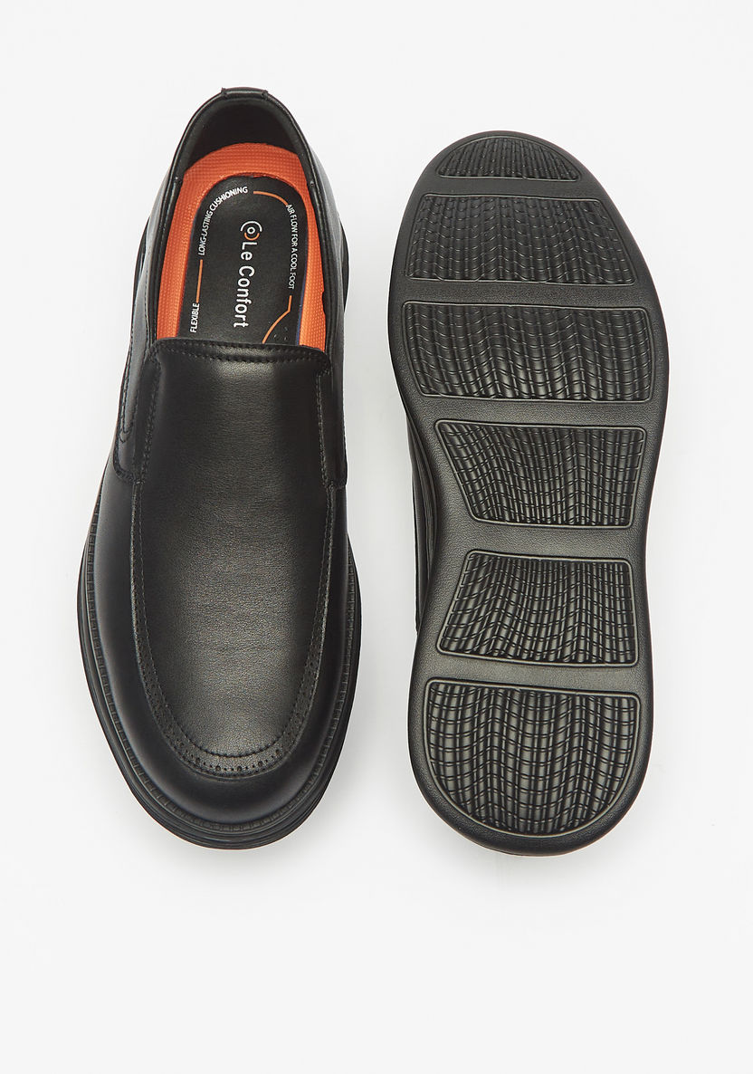 Le Confort Solid Slip-On Leather Loafers-Loafers-image-4