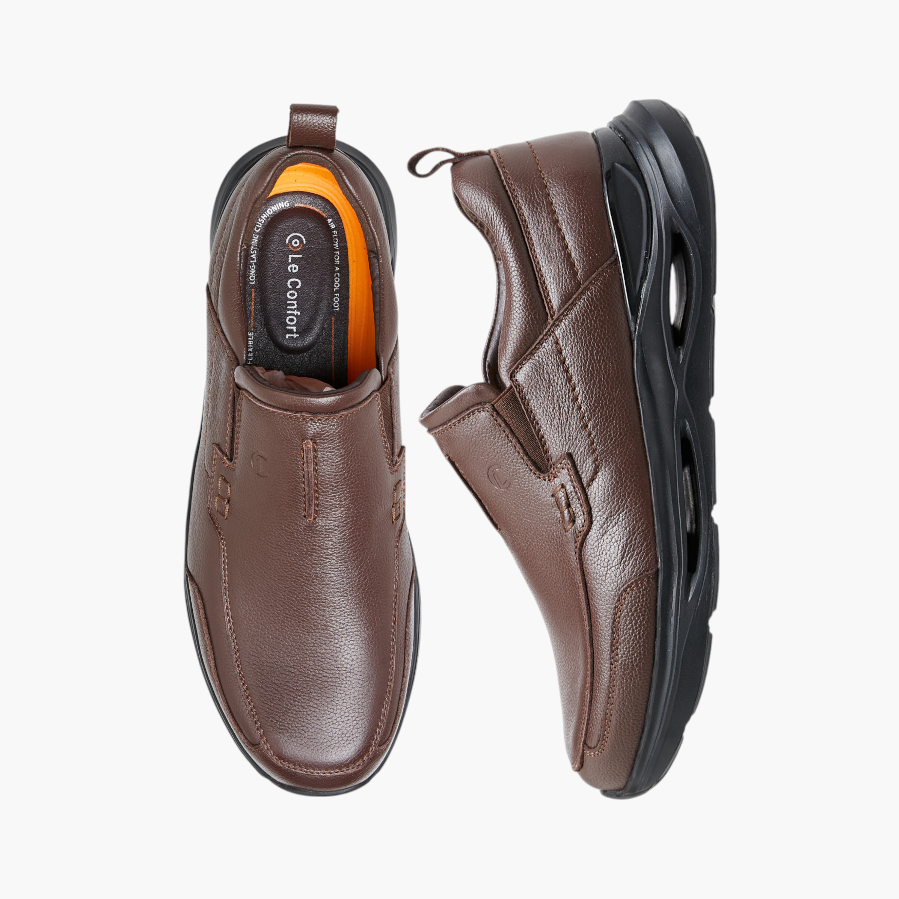 Le Confort Leather Pull Tab Detail Slip-On Loafers-men-shoes-loafersandmoccasins-image-1