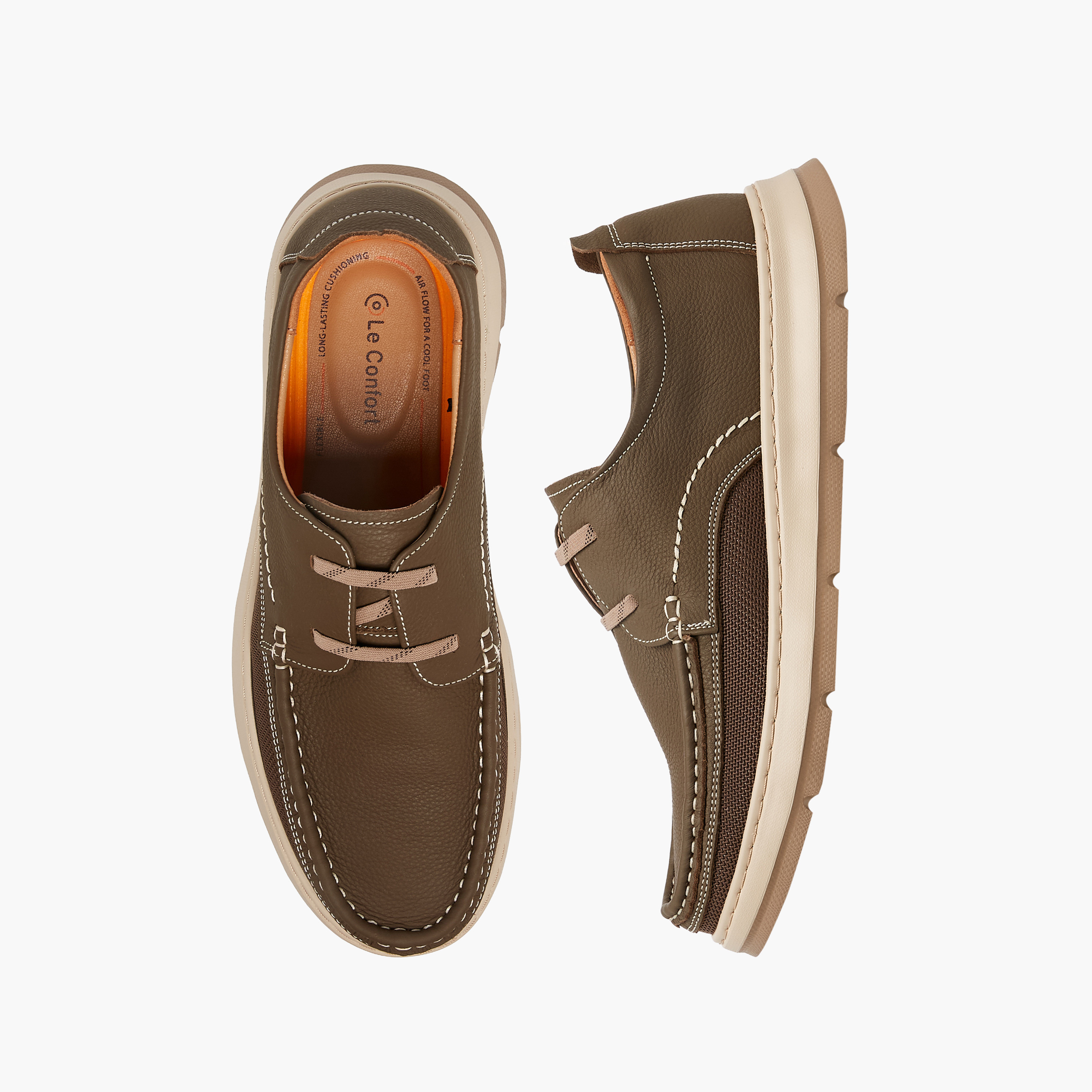 حذاء سنيكرز جلد سادة سهل الارتداء من لو كونفورت -men-shoes-sneakers-image-1