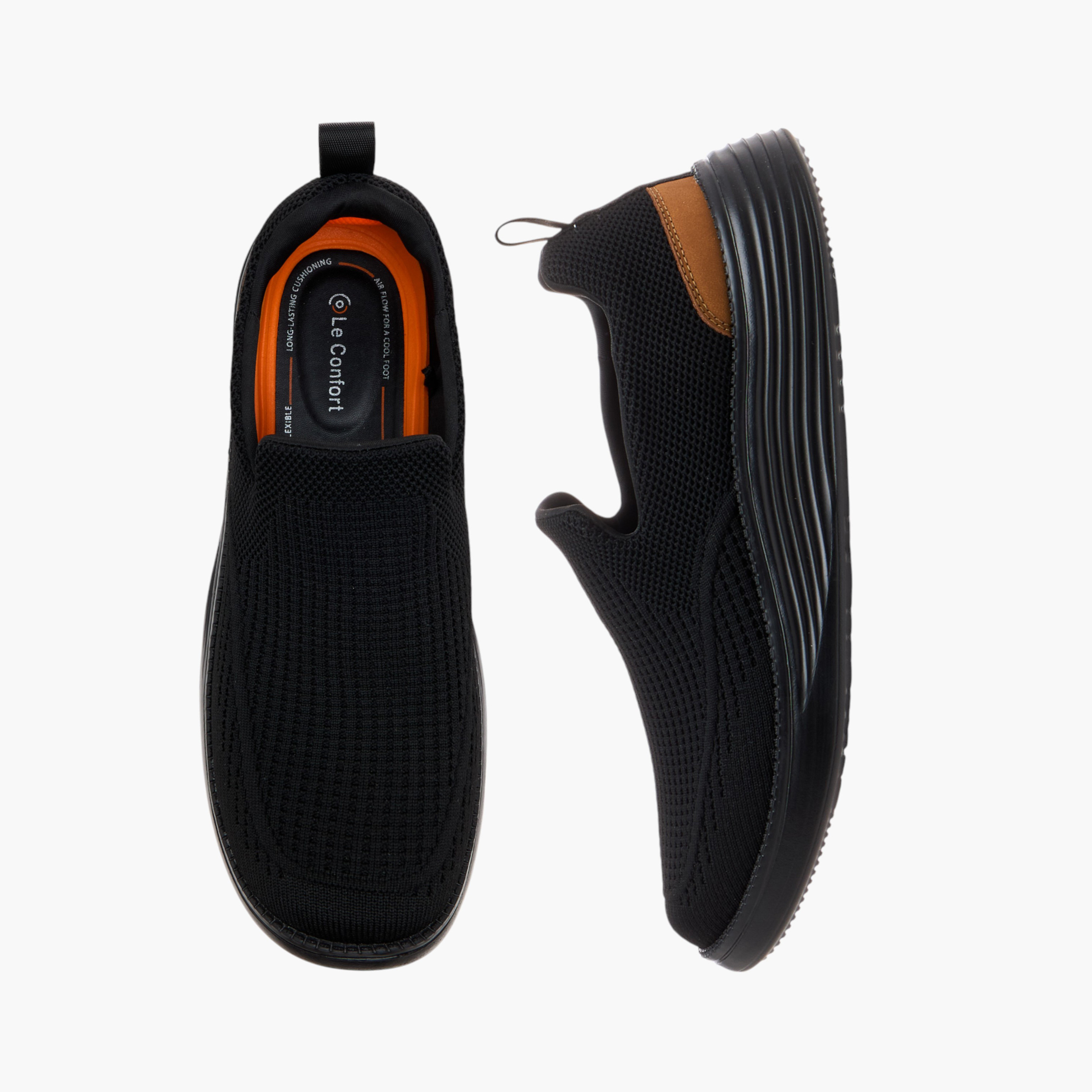 Le Confort Textured Slip-on Loafers with Pull Tab-men-shoes-loafersandmoccasins-image-1