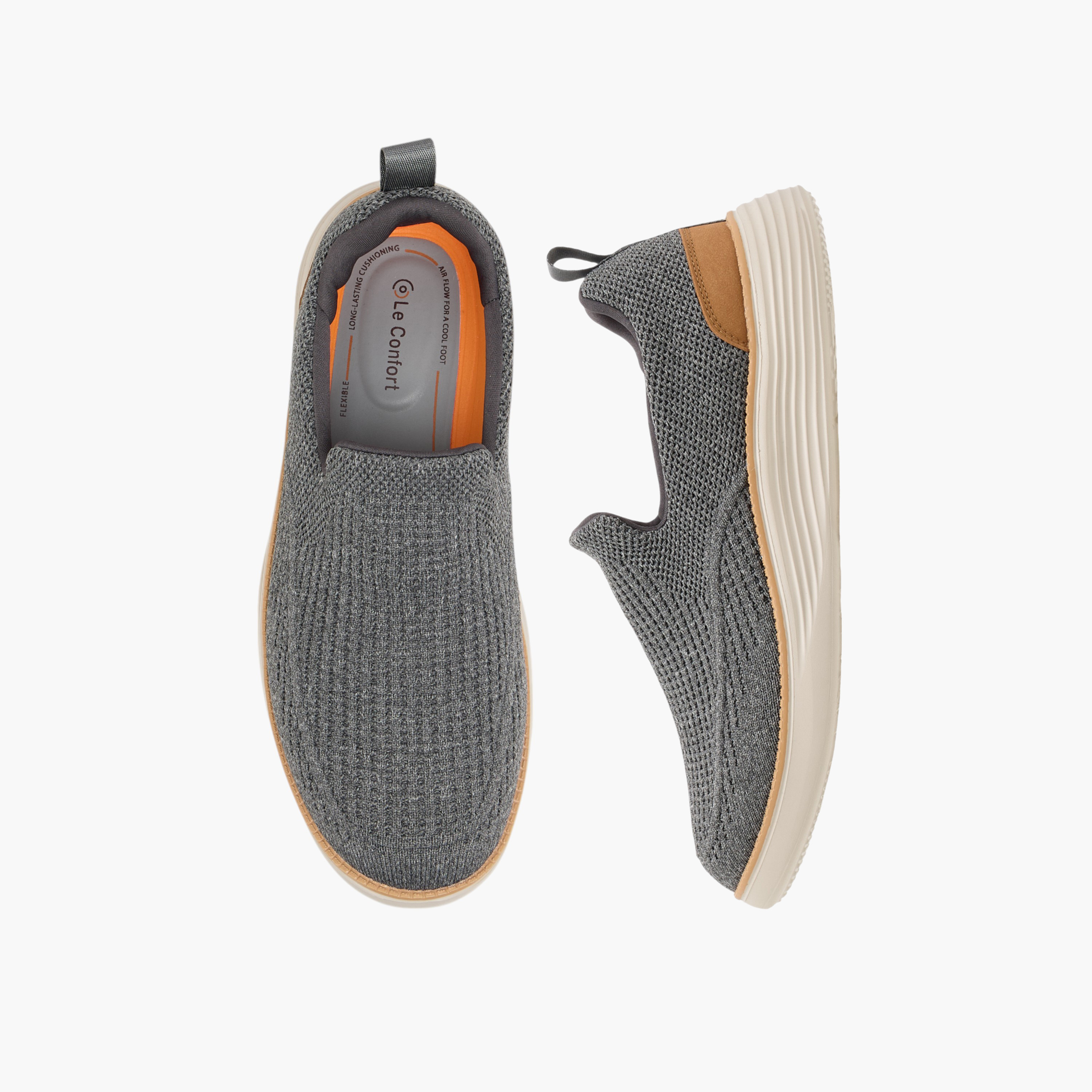 حذاء سهل الارتداء بارز الملمس بلسان سحب من لو كونفورت-men-shoes-loafersandmoccasins-image-1