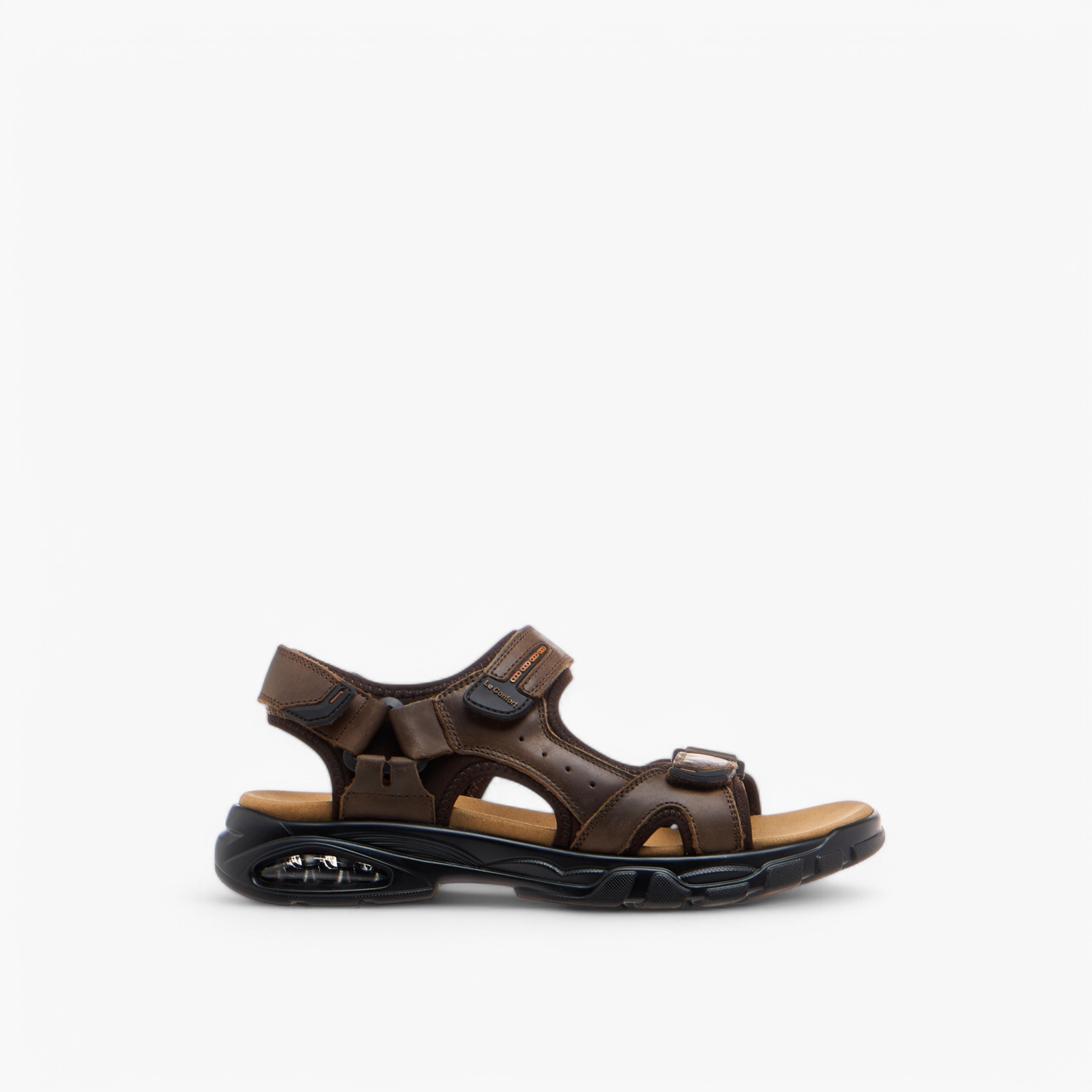 صندل متعدد الأحزمة مريح بشريط إغلاق لاصق وتفاصيل غرز من لو كونفورت-men-shoes-sandals-image-2
