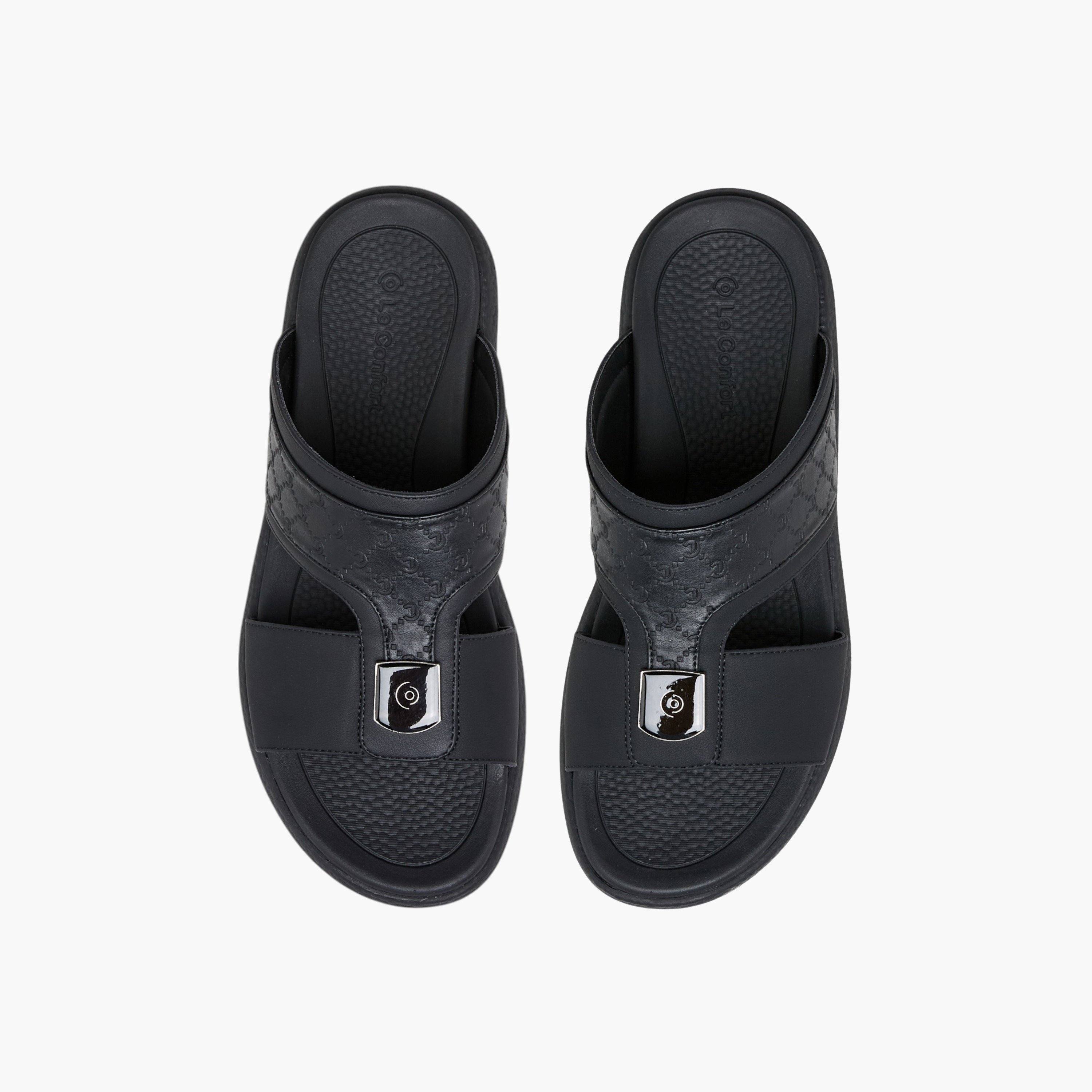 Le Confort Logo Embossed Slip-On Comfort Sandals-men-shoes-sandals-image-1