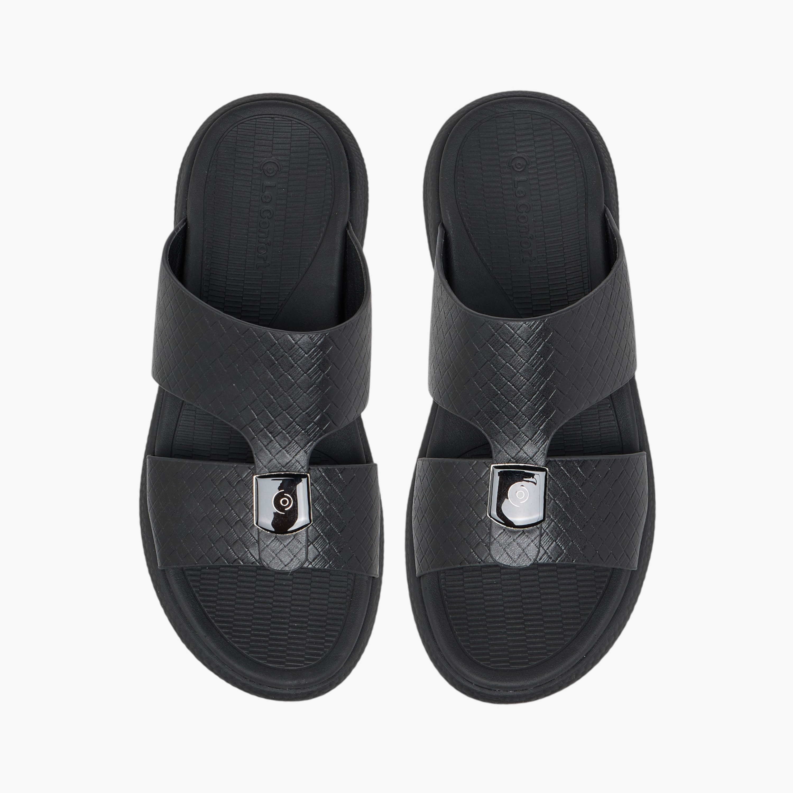 Le Confort Textured Slip-On Comfort Sandals-men-shoes-sandals-image-1