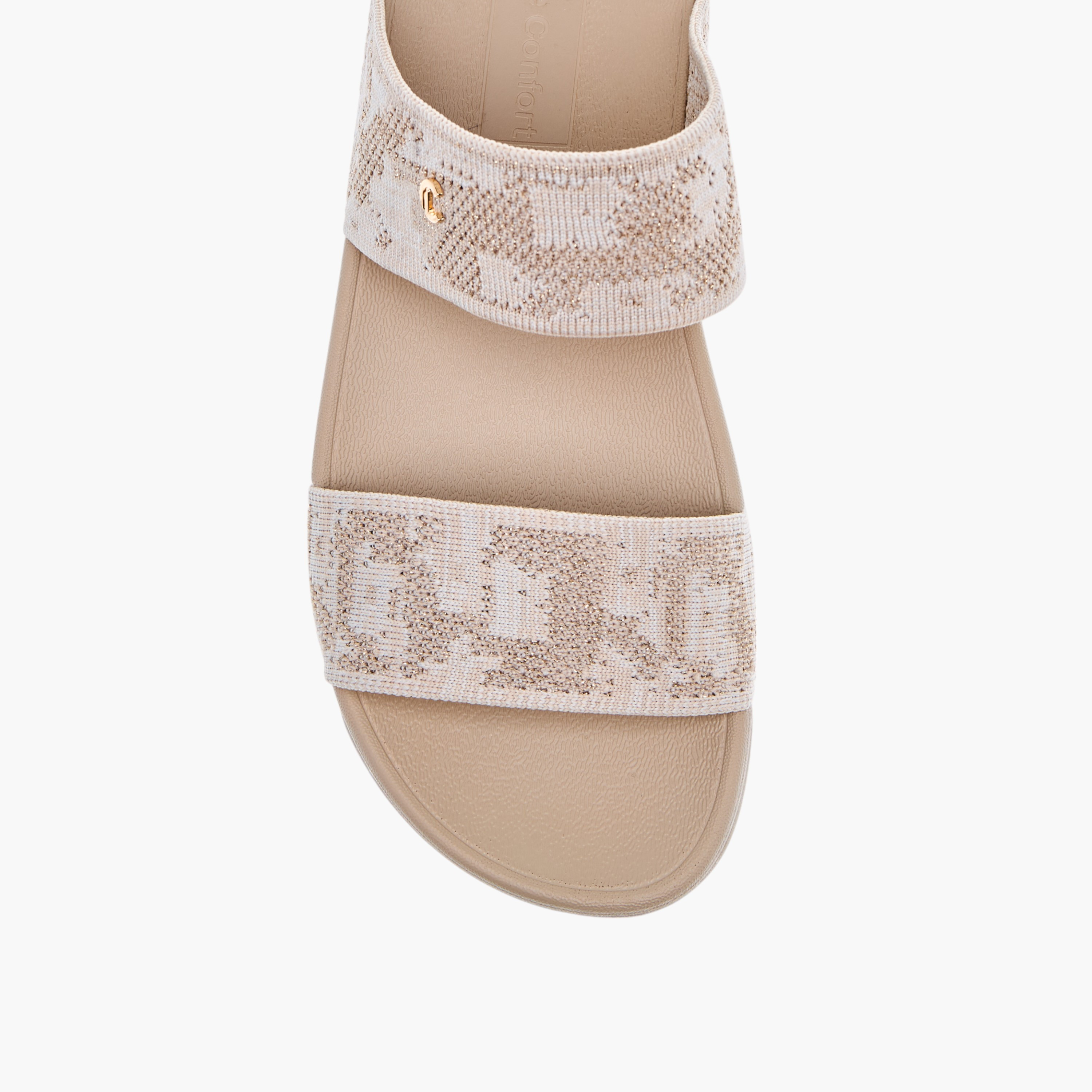 Le Confort Textured Slip-On Comfort Sandals with Metallic Trim-women-shoes-flats-sandals-image-4