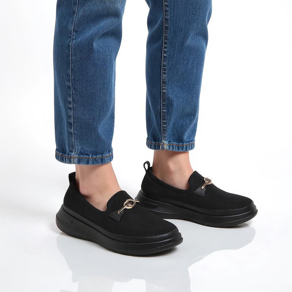 Le Confort Metal Accent Flyknit Slip-On Loafers with Pull Tabs-women-shoes-loafersandmoccasins-image-2
