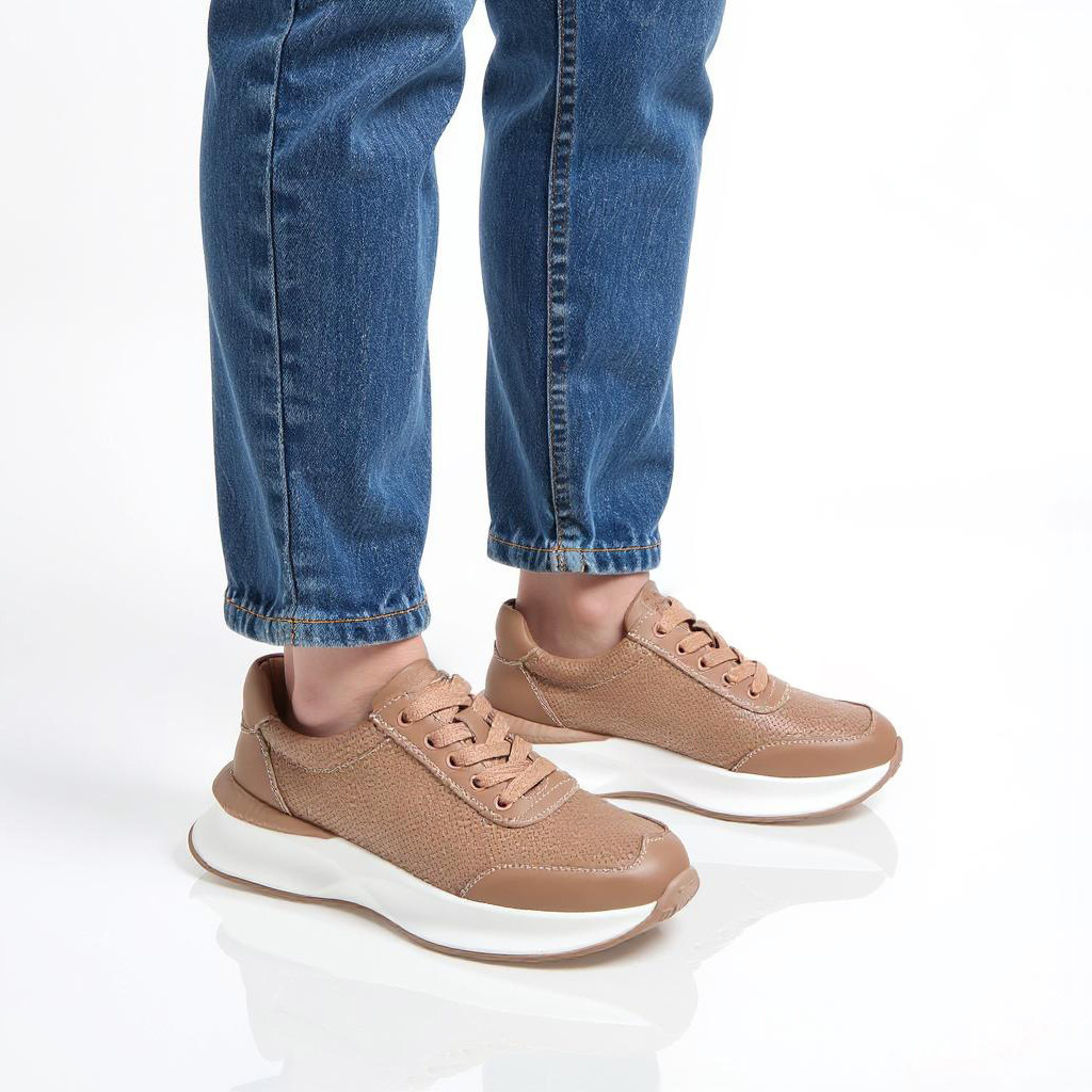 Lee Cooper Women's Textured Lace-Up Sneakers-women-shoes-sneakers-image-2