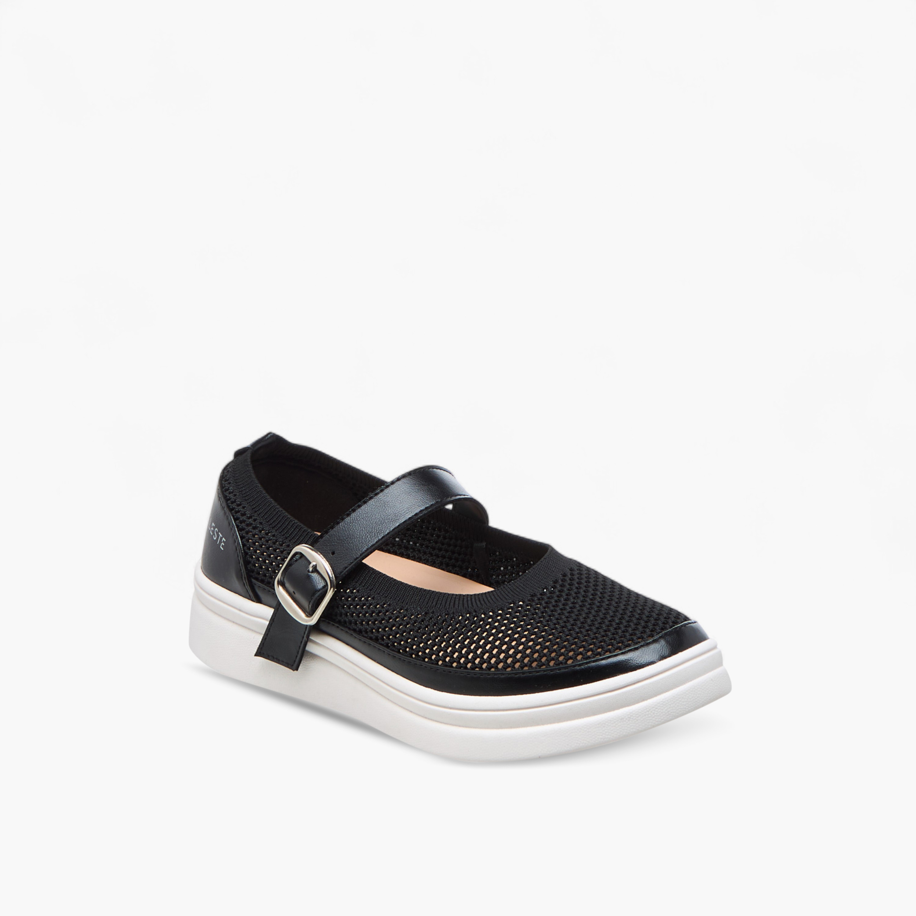 Celeste Women's Textured Sneakers with Buckle Closure - LS24040569-women-shoes-sneakers-image-2