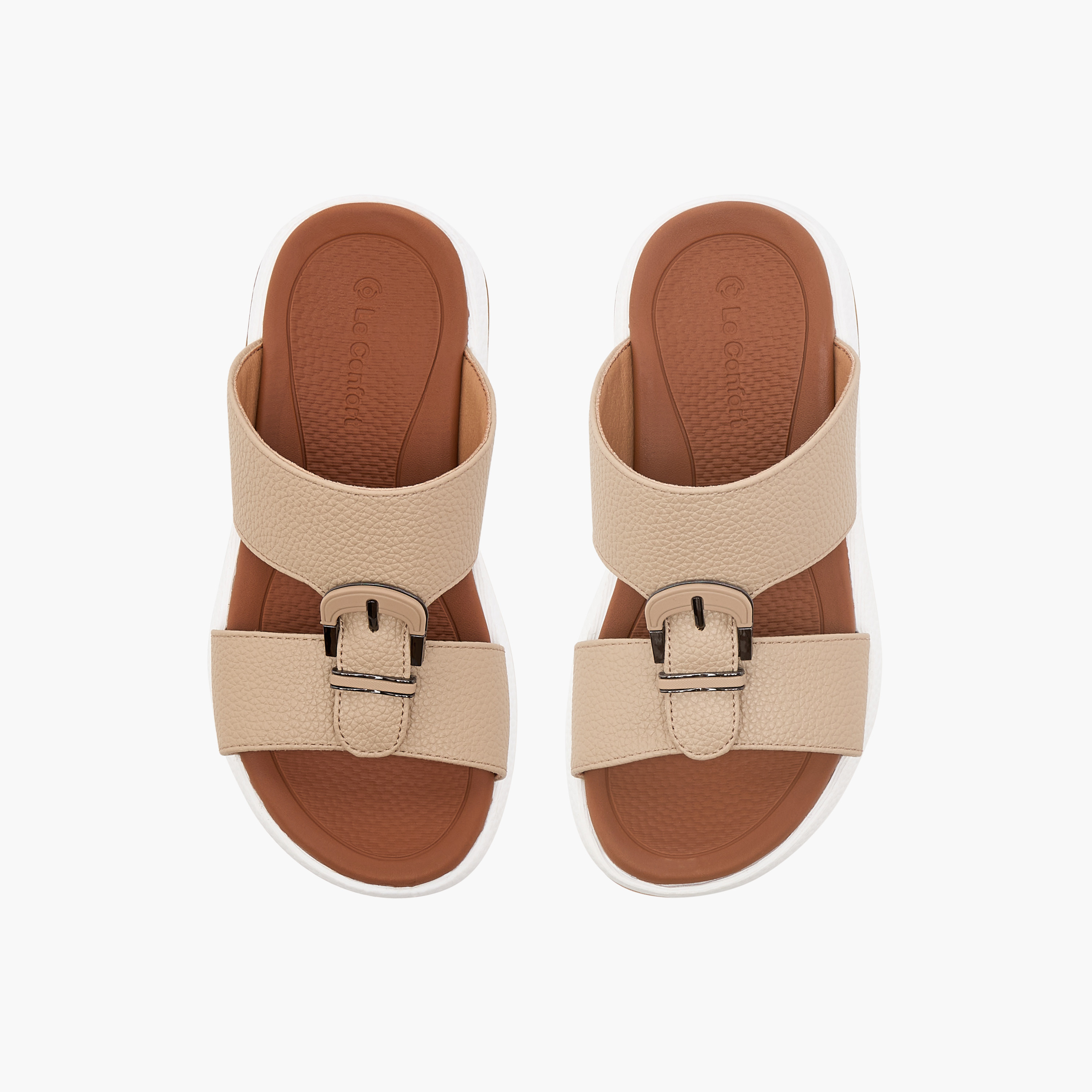 Le Confort Textured Arabic Comfort Sandals with Buckle Detail-boys-shoes-sandals-image-1