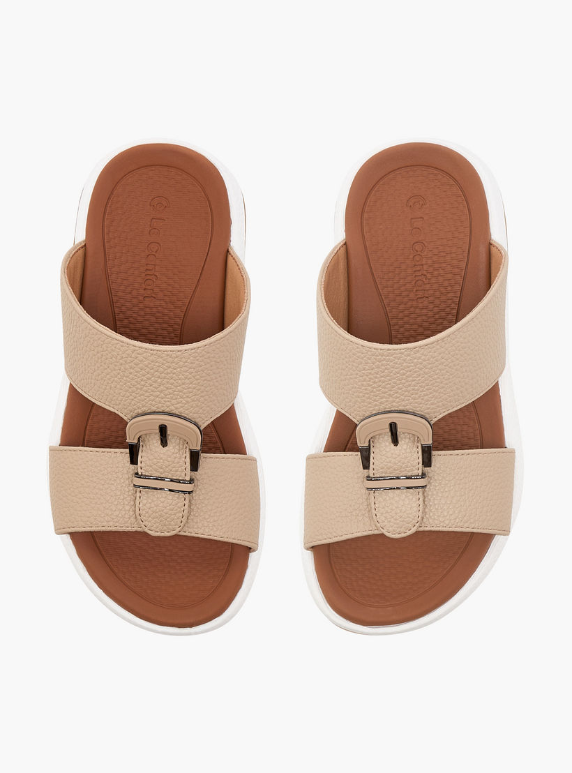 صندل عربي مريح بارز الملمس بتفاصيل إبزيم من لو كونفورت-boys-shoes-sandals-image-1