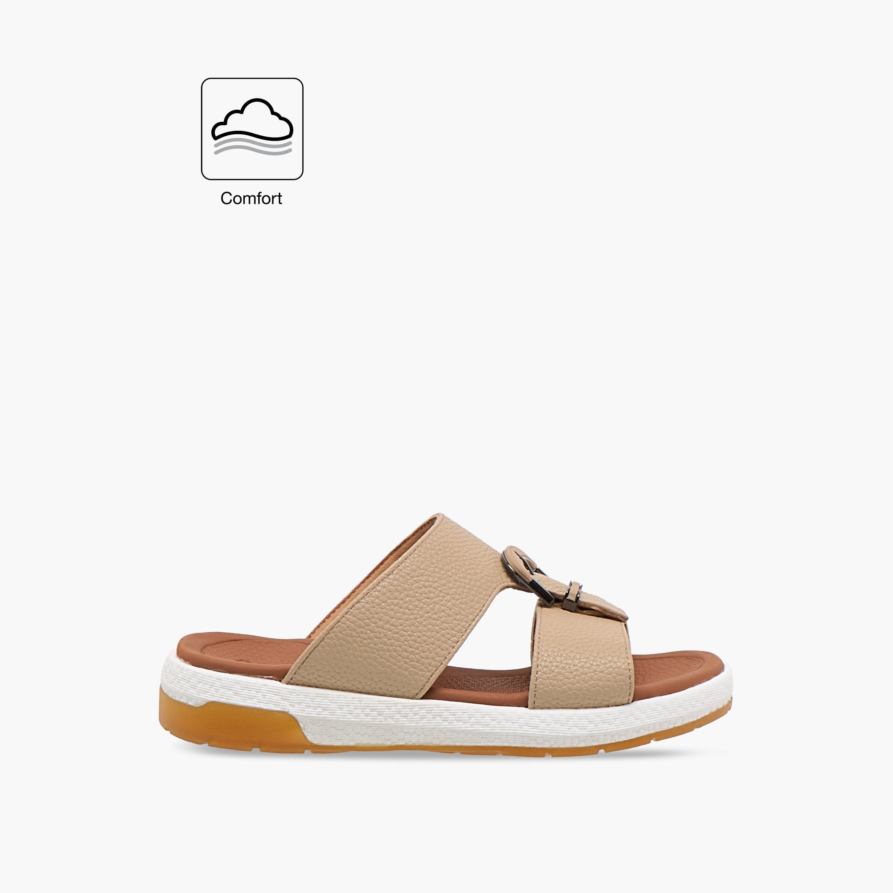 Le Confort Textured Arabic Comfort Sandals with Buckle Detail-boys-shoes-sandals-image-2