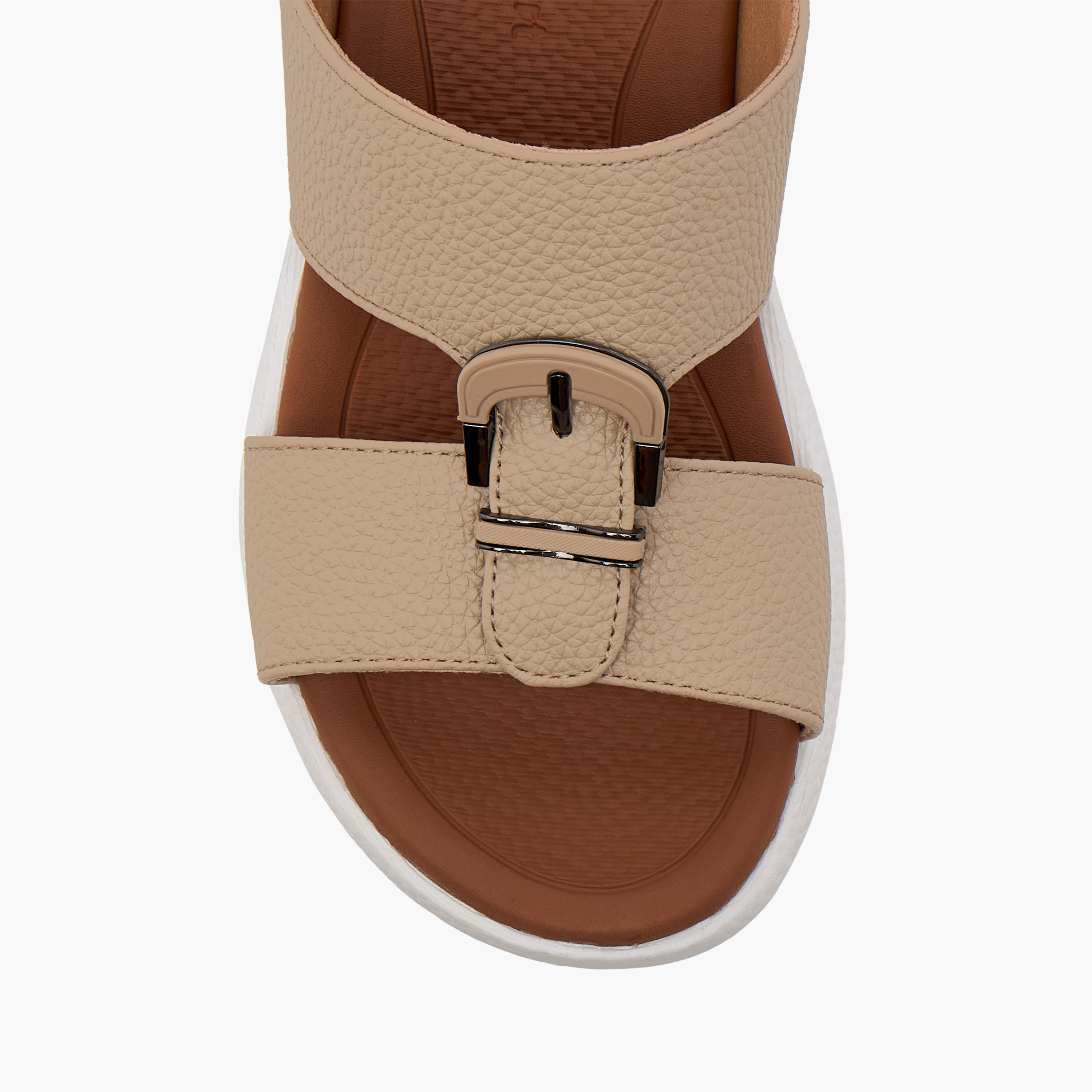 Le Confort Textured Arabic Comfort Sandals with Buckle Detail-boys-shoes-sandals-image-3