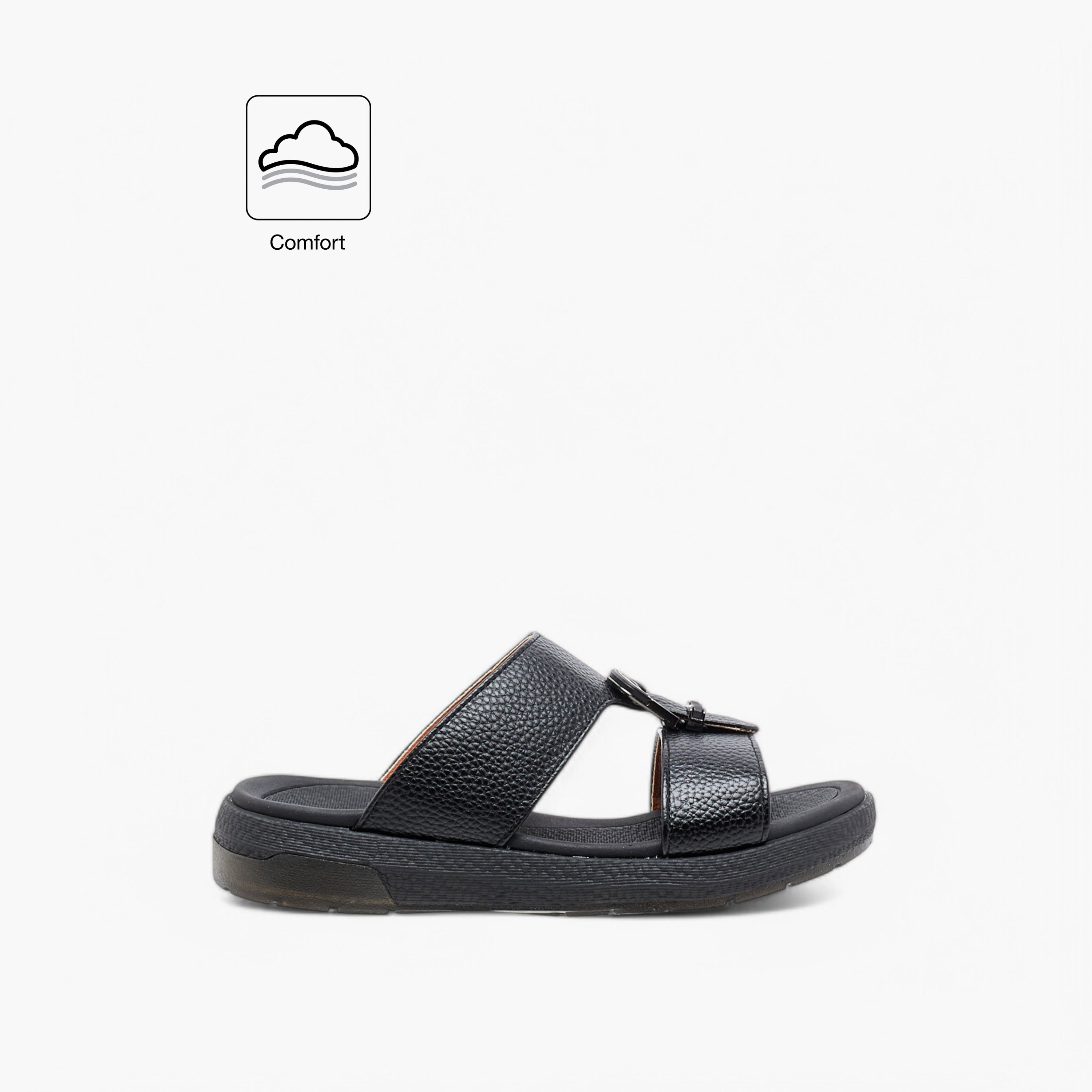 Le Confort Textured Arabic Comfort Sandals with Buckle Detail-boys-shoes-sandals-image-2