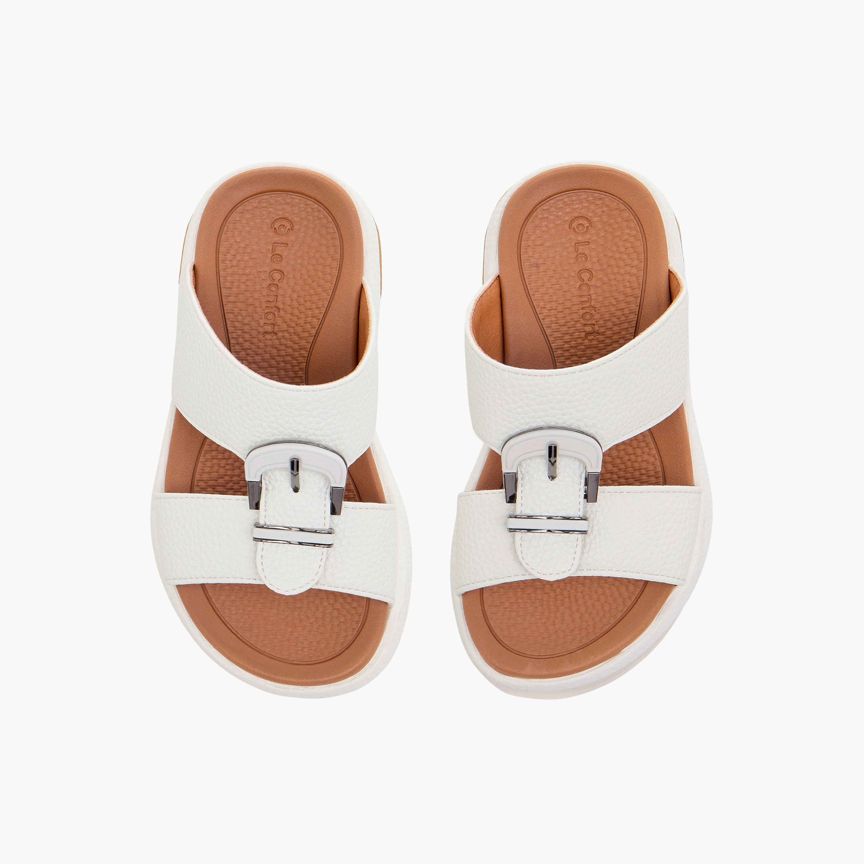 Le Confort Textured Arabic Comfort Sandals with Buckle Detail-boys-shoes-sandals-image-1