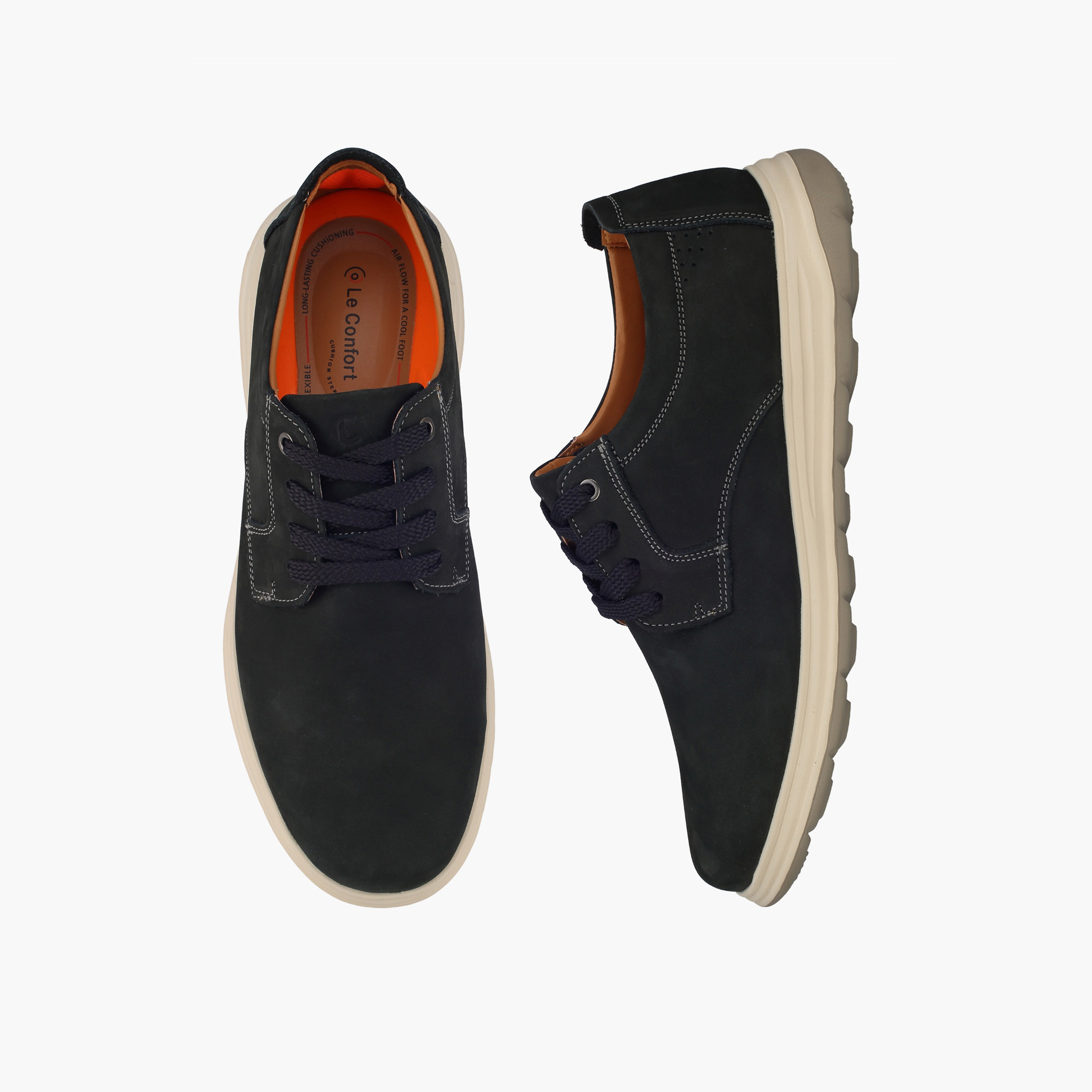 حذاء سنيكرز جلد بطول الكاحل ورباط إغلاق للرجال من لو كونفورت-men-shoes-sneakers-image-1