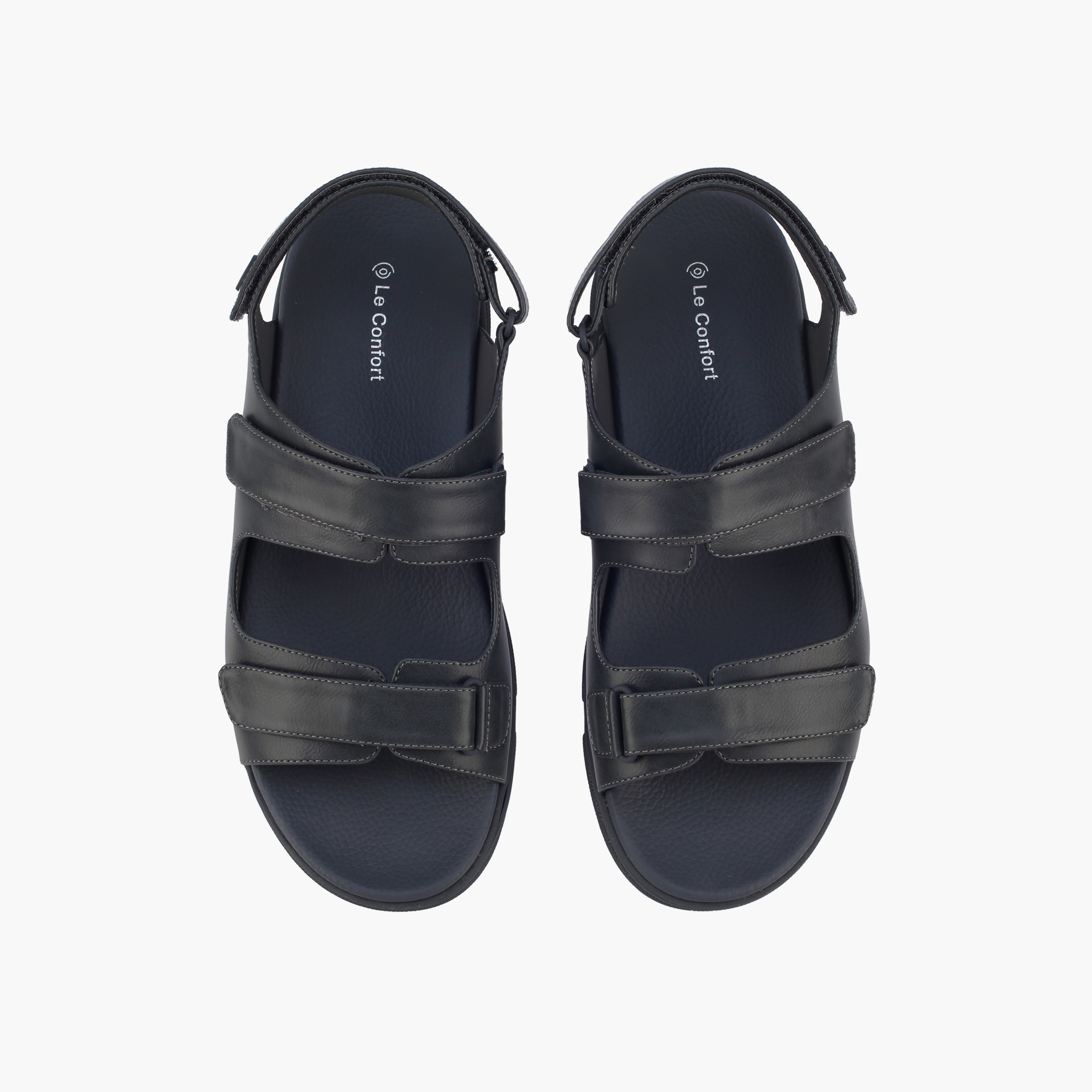 Le Confort Men Textured Hook & Loop Sandals-men-shoes-sandals-image-1