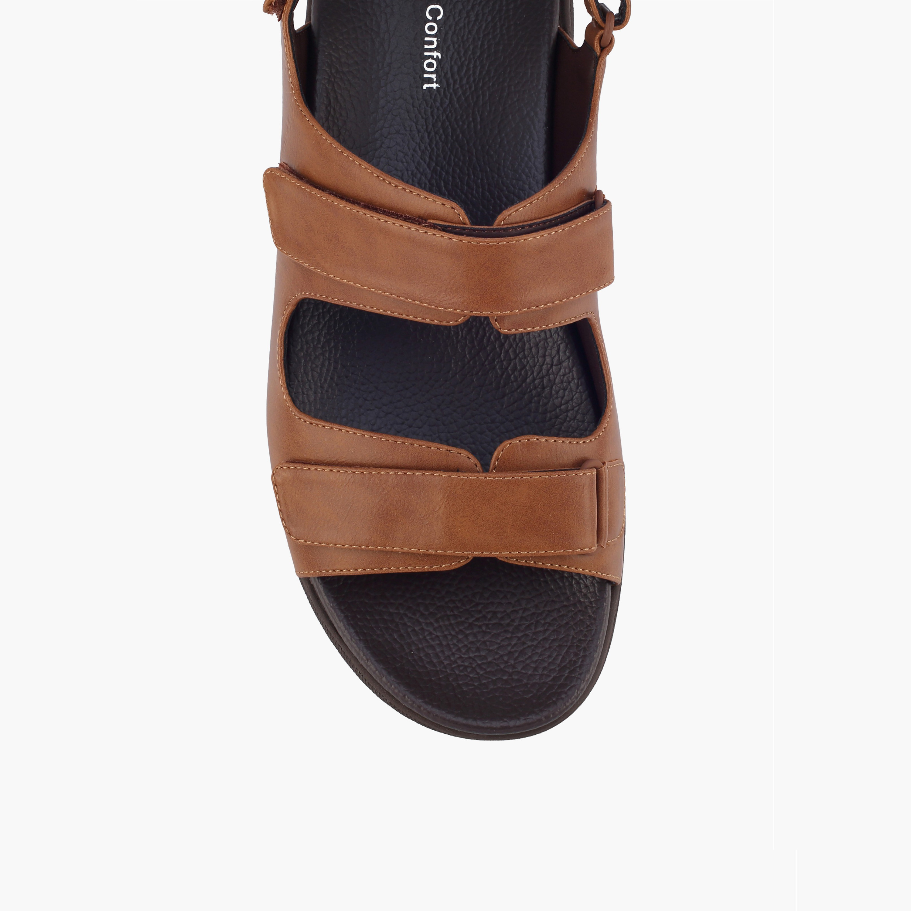 Le Confort Men Textured Hook & Loop Sandals-men-shoes-sandals-image-3