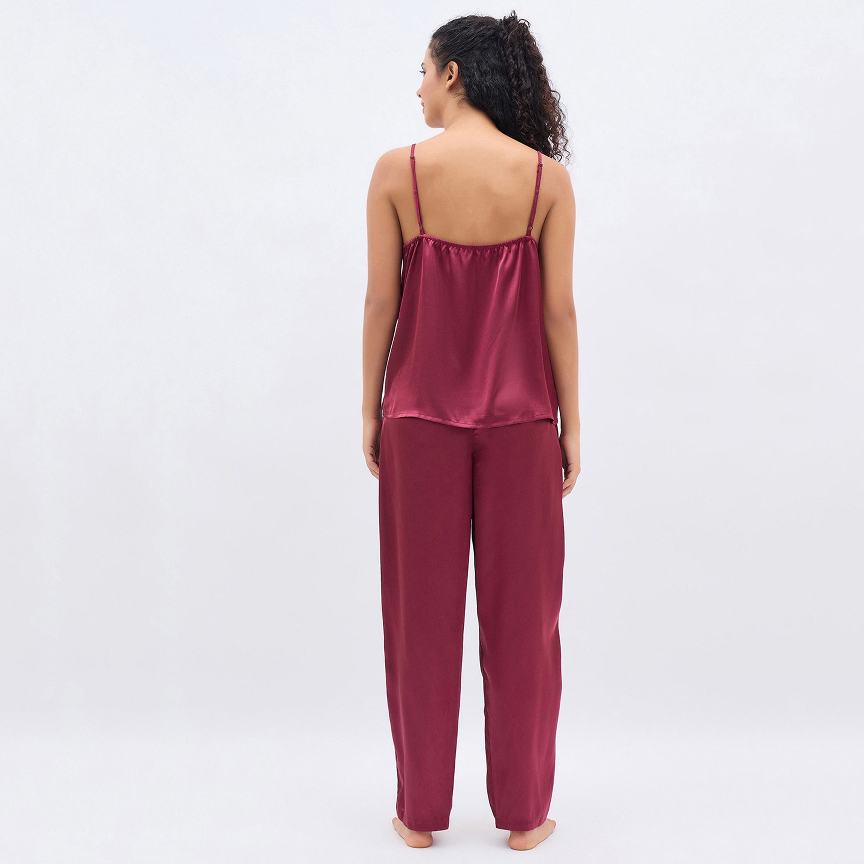 طقم نسائي 3 قطع (توب كامي، بنطلون بيجامة، وروب) من كلوفيا - ساتان-women-clothing-nightwear-pyjamas-longsets-image-6
