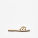 Celeste Women's Metallic Slip-On Sandals with Knot Detail-Women%27s Flat Sandals-thumbnail-0