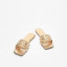 Celeste Women's Metallic Slip-On Sandals with Knot Detail-Women%27s Flat Sandals-thumbnailMobile-1